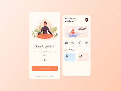 Meditation app design concept