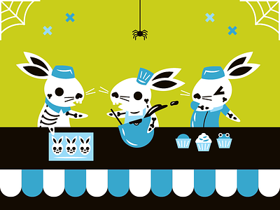 scary skeletal bunny bakers