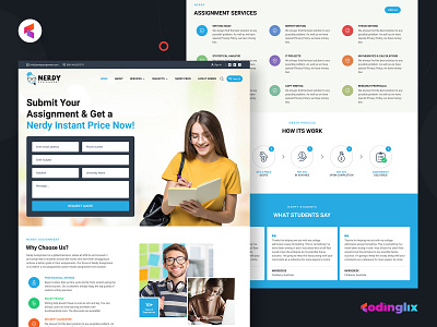 Nerdy Assignments | Web UI dailyui design modern design uiux