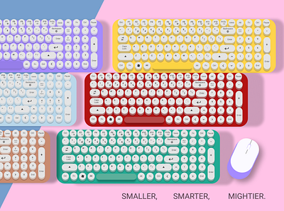 Smaller, Smarter, Mightier colour concept design dribbble illustration keyboard logitech uiux