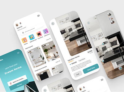 Real Estate App Design app clean ui home home rent home rent app house house rent app minimal mobile mobile app mobile app design property real estate real estate app realestate rent rent app ui uiux ux