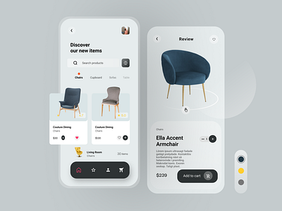 Furniture Store - Mobile View app architect chair concept design designer furniture interior minimalist mobile mobile app mobile app design mobile design mobile ui ui ux