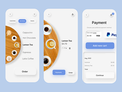 Coffee Order App app business buy cafe clean cleanui coffee drink ecommerce ios iphone menu mobile app order shop store ui uidesign