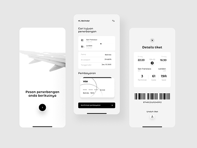 Flight Ticket App airline airport app app design app ui application design boarding concept design flight ticket interface iphone mobile mobile app mobile ui plane ticket ui ux