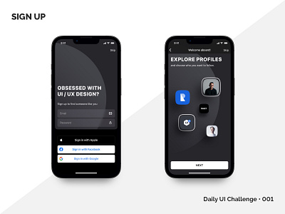 Sign up • Daily UI 001 app daily ui daily ui challenge ios mobile ui
