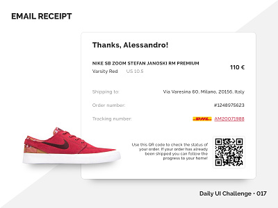 Email Receipt • Daily UI 017 017 daily ui challenge daily ui challenge 017 dailyui dailyui017 design ui ui design