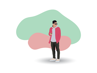 thinker man design dribbble flat hessanmadr illustration illustrator line art ui vector