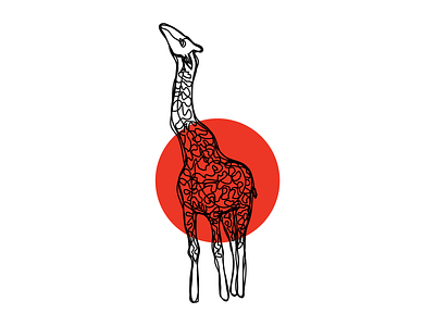 growing, fear black circle design draw dribbble hessanmadr illustrator line art lineart red redhorn