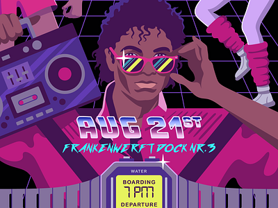 PW Party Poster 80s 80s style illustration michael jackson party poster