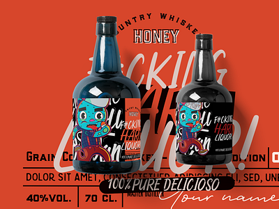 Rum Bottle Design / Catsup Character characterdesign illustration mockup design photoshop