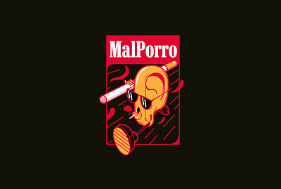 Malporro art characterdesign cigarrette concept design ear elsalvador illustration illustrator marlboro runner smoke streetart tee vector