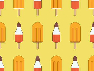 Popsicle Pattern icecream illustration orange rocket summer