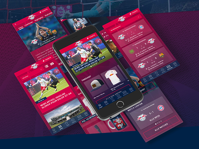 RB Leipzig App Concept app design bundesliga digital mobile red bull soccer