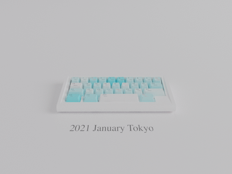 Keycap-like Weather Visualizer ~2021 Jan in Tokyo~