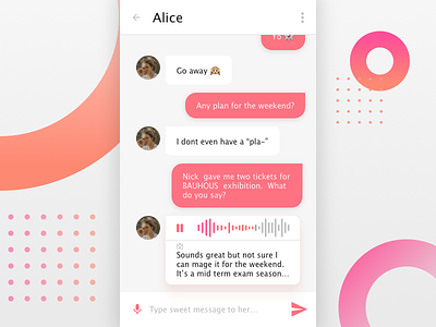 #013 Direct Messaging with Voice Message Auto Transcripting chat dailyui ui voice