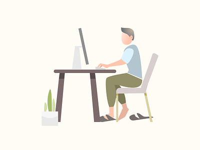 Working from home graphic illustration vector