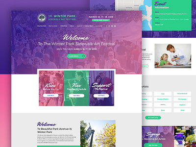 Art Festival Web Design art call to actions festival home page landing page typography ui user interface ux web design website