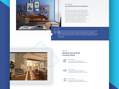 3D Room Planner Website call to actions furniture home page landing page software ui user interface ux web design website