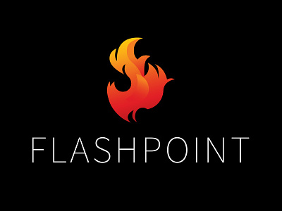 Flashpoint Logo brand fire flame graphic design icon logo typography vector