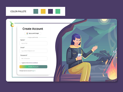 Create Account UI design illustration ux
