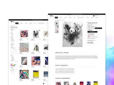 Art Gallery shop abstract art art collective artist online community online shop ui design uiux web design website