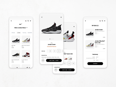 Nike Shop UI cart page cart ui design jordans minimalism nike nike air nike air max nike shoes shop app shop ui ui ui ux ui design uidesign ux