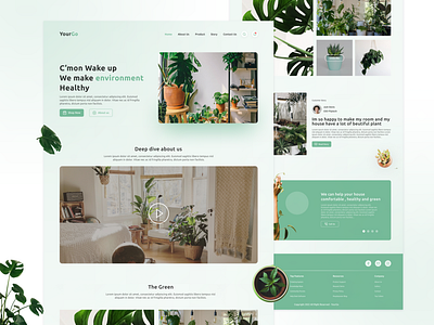 YourGo : Green House website / Plant Shop app branding design ui ux