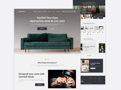 ElegantFurni : Landing Page Furniture Web app design graphic design ui ux