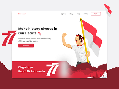 Landing Page History Of Indonesia app design ui ux