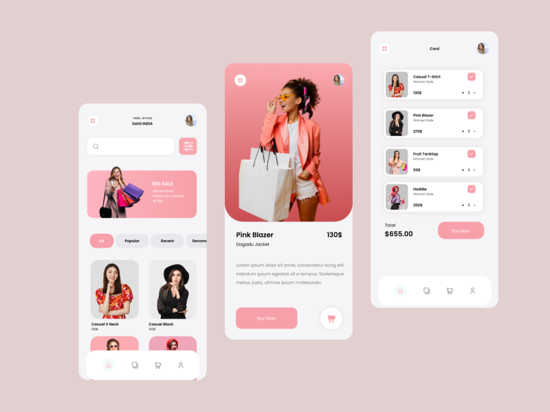 Ecommerce app by Moin Urk on Dribbble