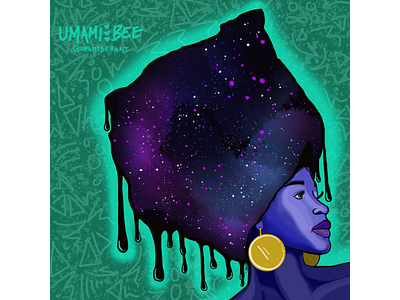 Cosmic Queen alien artist blackartist blackwoman cosmic creative cloud graphic design illustration photoshop umami bee umamibeeart wacom