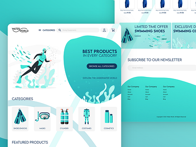 Water World E-Commerce Website UI