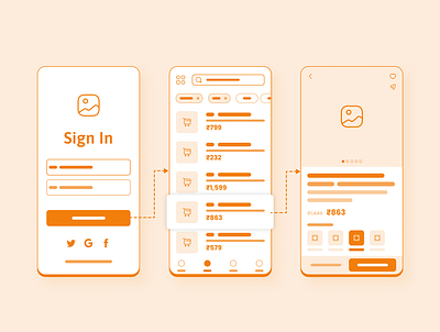 E-Commerce App Wireframe design mobile app ui ux