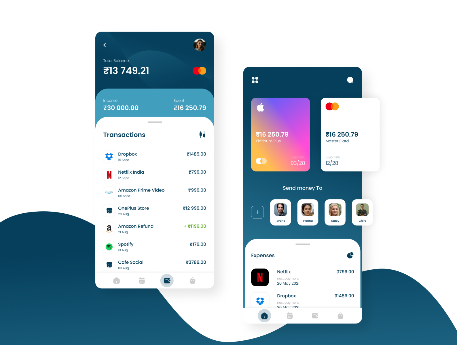 Mobile Wallet App UI by Jayesh Soni on Dribbble