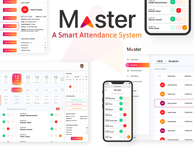 Master - A Smart Attendance System design mobile app mobile app ui smart attendance ui web app