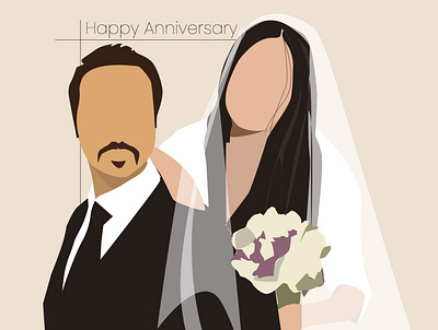 wedding anniversary card design graphic design illustration ui