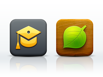 Graduation & Nature cap gold graduation icon ios leaf nature wood