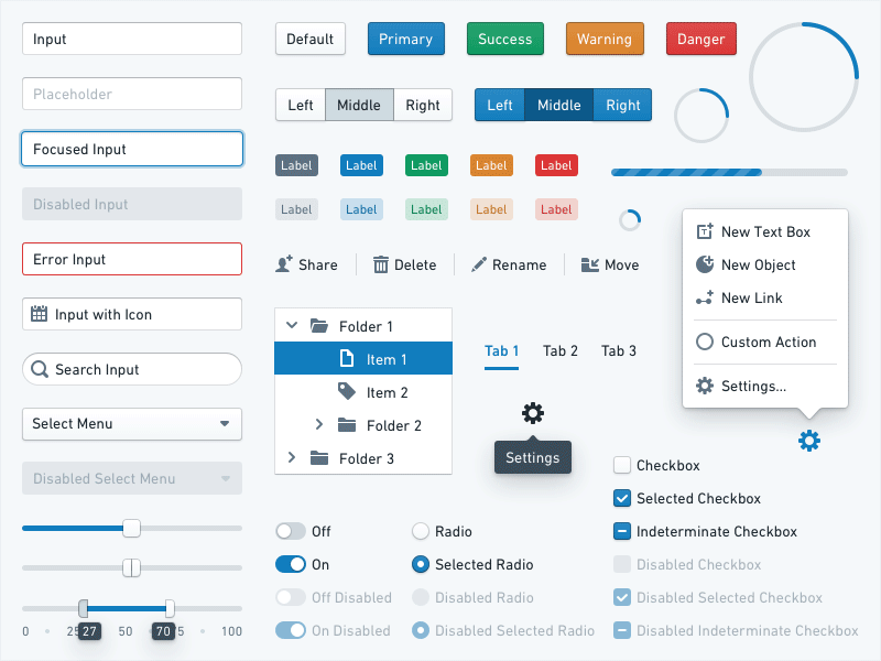 Blueprint Kit blueprint button checkbox dropdown input interface popover slider spinner switch tabs tooltip