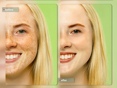 Before - after skin retouching