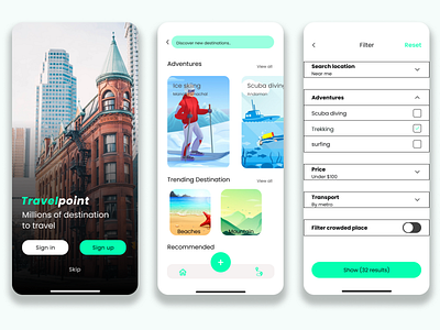 Travel Point App design illustration ui vector