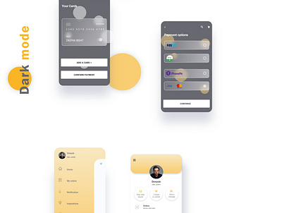 Instationery Dark mode & Profile Page design illustration ui ux