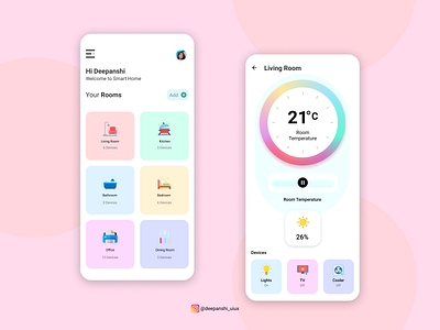 Smart Home Devices Manager app design figma figmadesign flat mobile ui ui ux vector