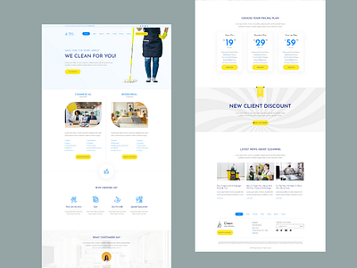 Best Cleaning Company Website Design - Free PSD