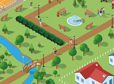 WIP - Isometric city alex celaire animation buildings city illustrator isometric minimal park vector