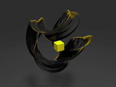 Ring III 3d abstract black c4d experimental gradient illustration iso minimal movement
