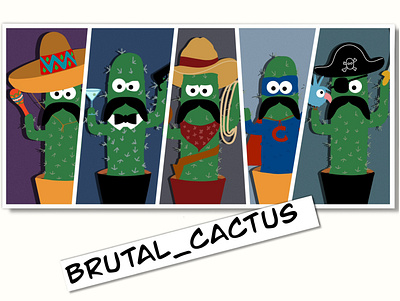 Brutal_Cactus cactus cartoon cartoon illustration character cartoon digital art illustration sticker stickerpack