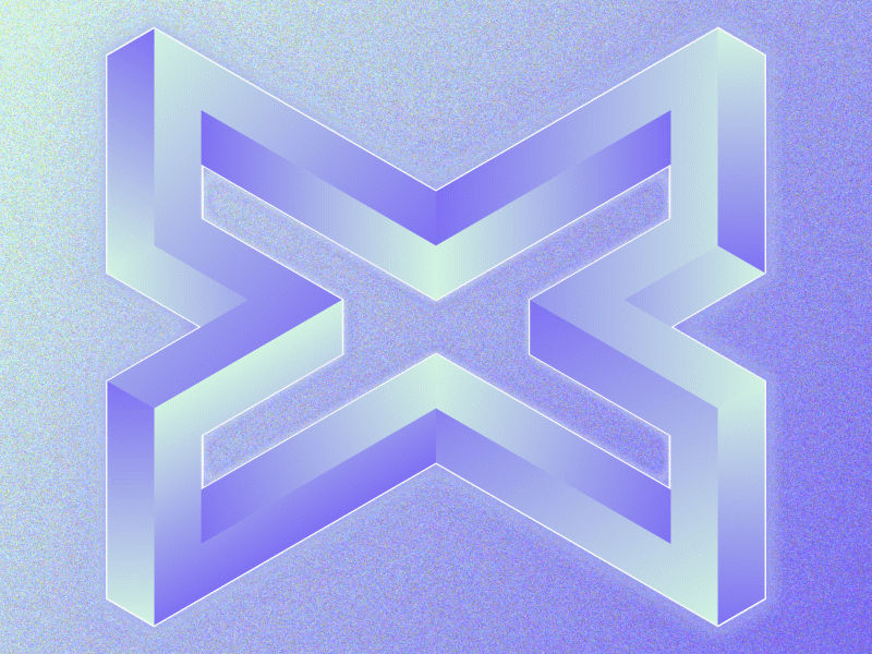 Impossible Geometry X blue gradient impossible geometry typehue violet x