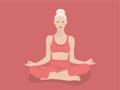 Illustration of a girl in style or FaceLess design girl illustration poster vector yoga