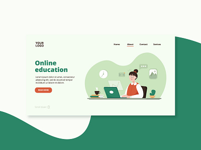 Landing page student character. design graphic design illustration landing page student vector