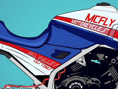 Mc Fly Motorcycles closeup illustration motorcycle